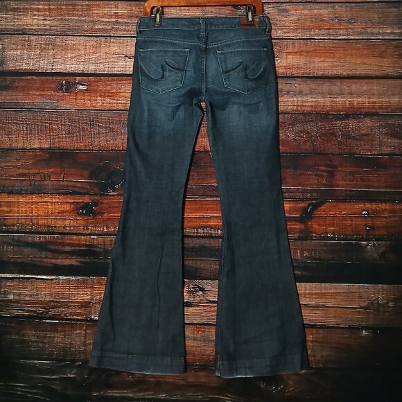 Vintage Express Jeans Size 4 Stella Fit & Flare Low Rise Dark Wash Denim '04 - Picture 3 of 10
